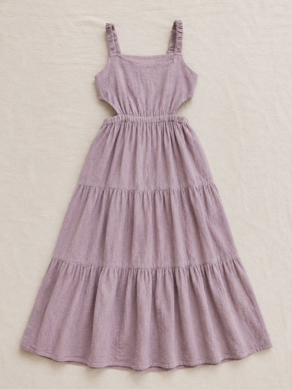 Urban Breeze Open Back Tiered Maxi Dress Lavender Size S